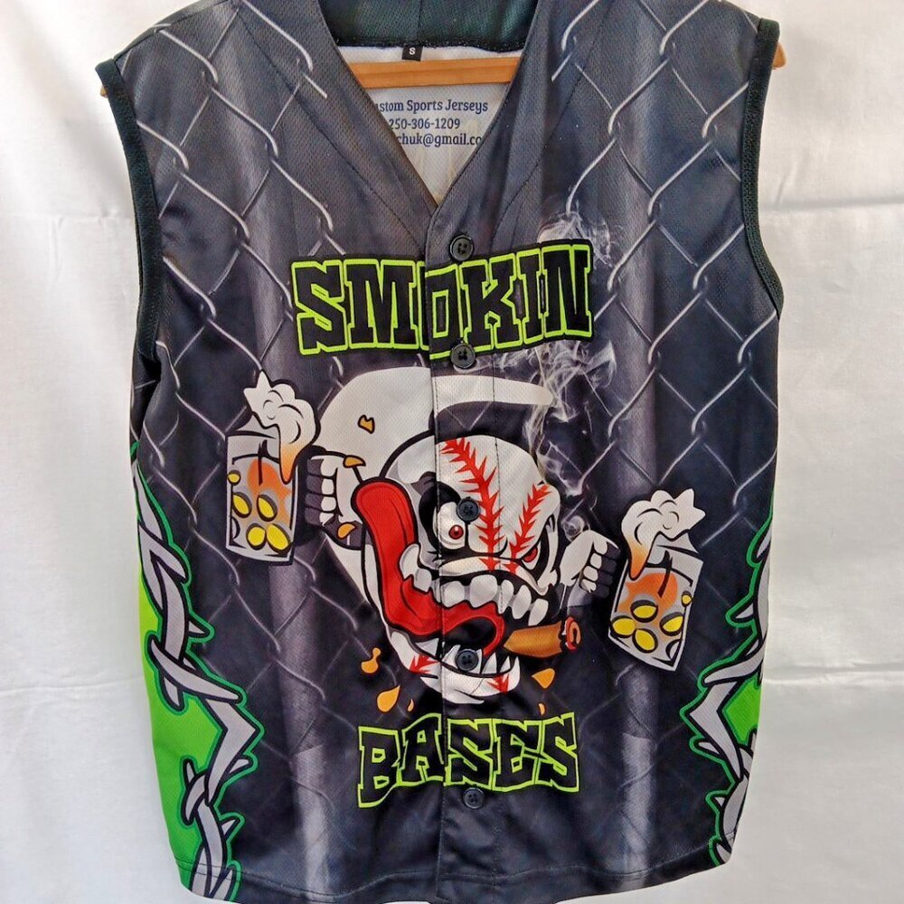 Small Mens Jersey Sleeveless Shirt Smokin Basses Custom Jersey Shirt